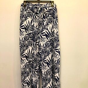 Blue island, navy, flowy pants, wide leg, M
